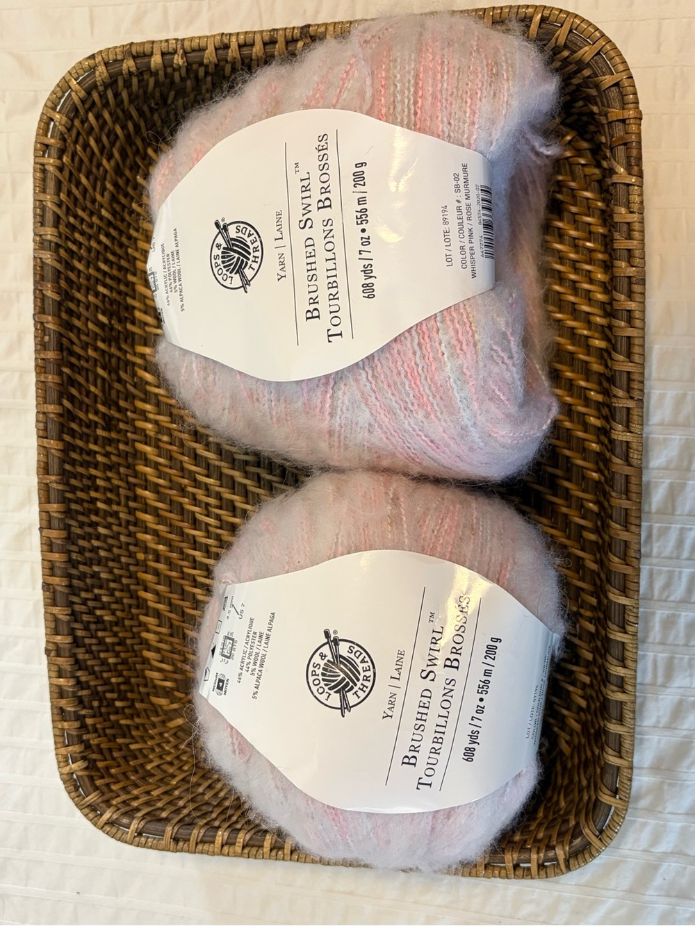 Loops & Threads Brushed Swirl Yarn - Whisper Pink